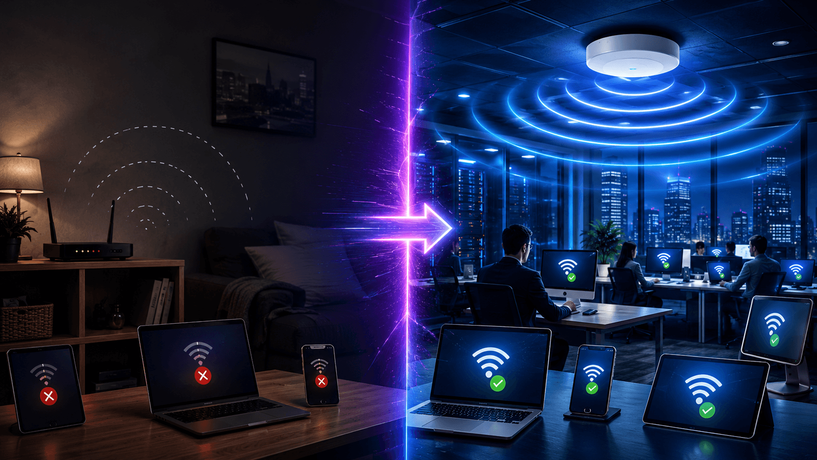 Wi-Fi Corporativo ou Residencial? A Diferença que Separa Empresas Profissionais das Amadoras
